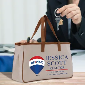 Remax Realtor Tote Bag Personalized Business Tote Custom Real Estate Agent Gift Bulk Business Logo Realtor Swag Real Estate Bag (RMXTB1006)