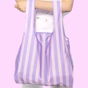 Reusable bag purple stripes