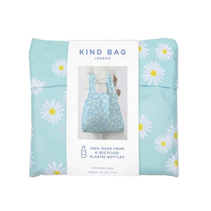 Reusable Shopping Bag - Blue Daisy