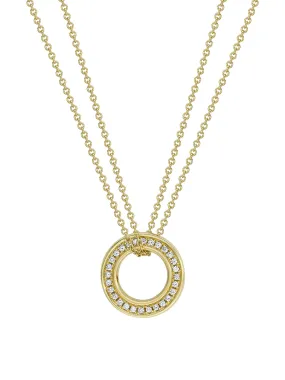 Roulette Small Yellow Gold Diamond Pendant