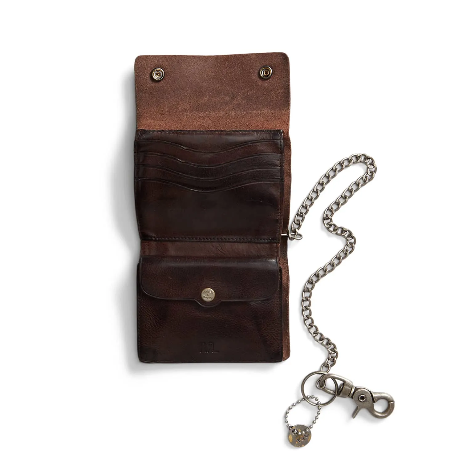 RRL Leather Chain Wallet Dark Brown