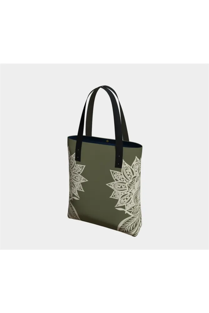 sage Mandala Tote Bag