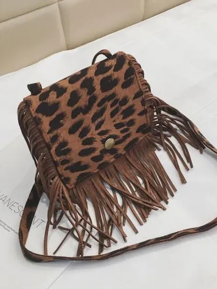 Sassy Suede Fringe Crossbody Bag