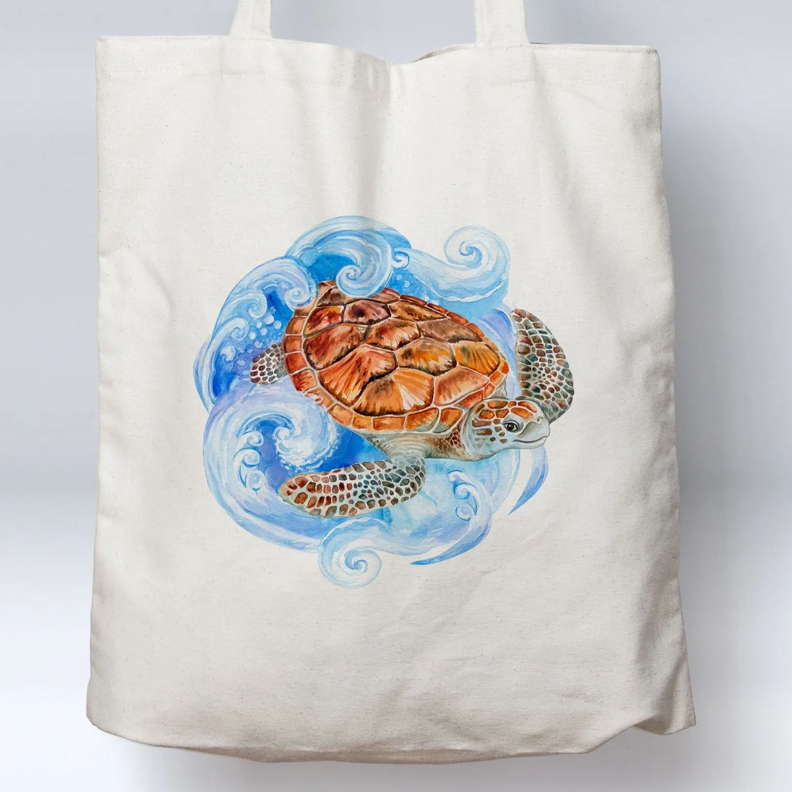 Sea Turtle Waves Beach Tote