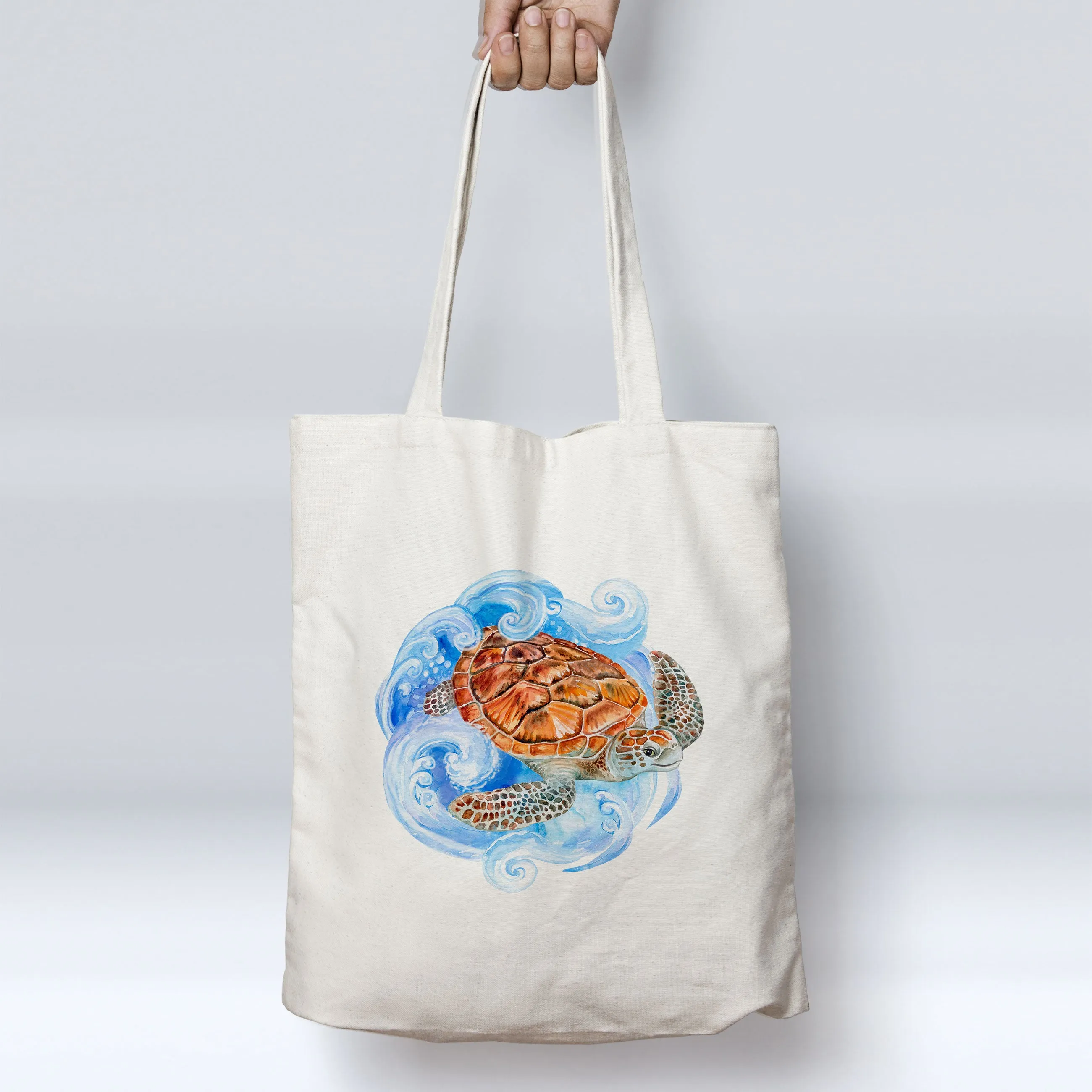 Sea Turtle Waves Beach Tote