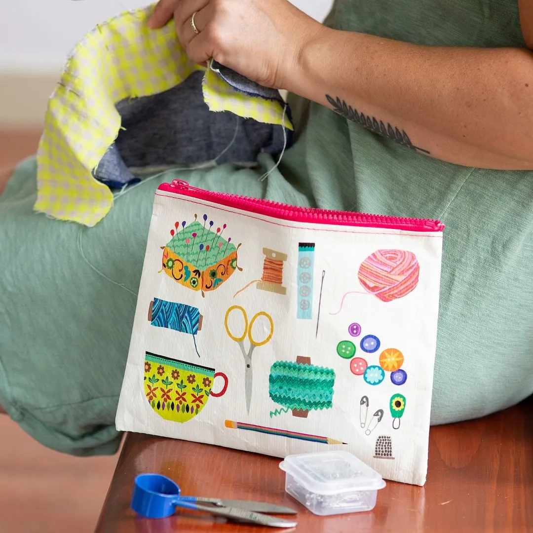 Sewing Kit Recycled Material Zipper Pouch | BlueQ at GetBullish