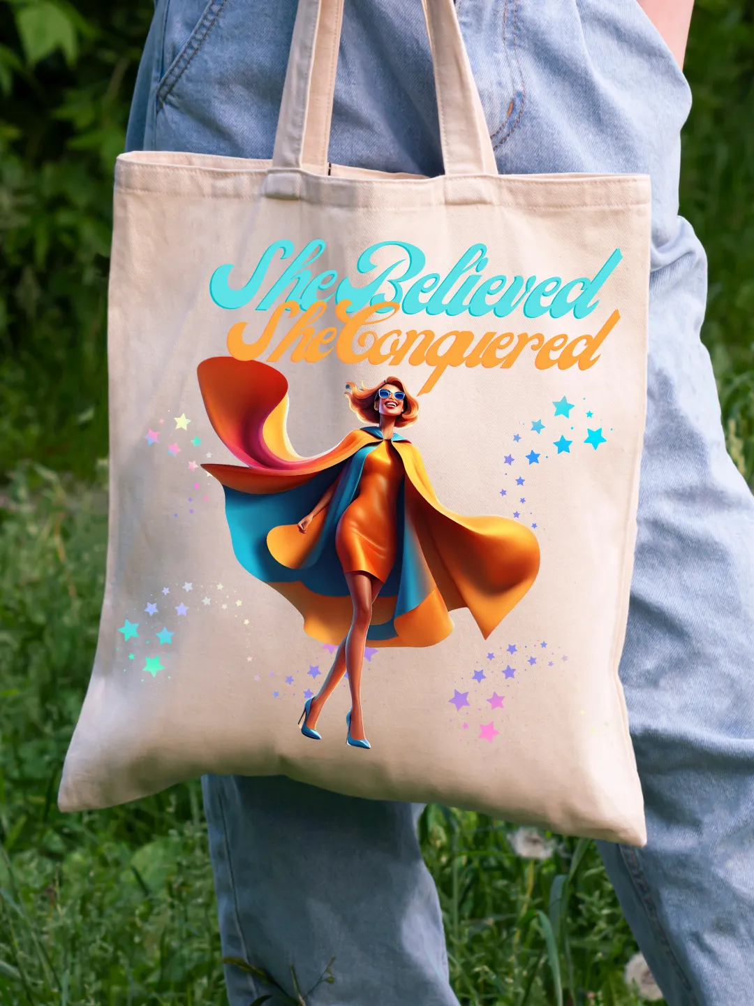 She Believed-  Canvas Reusable Bags