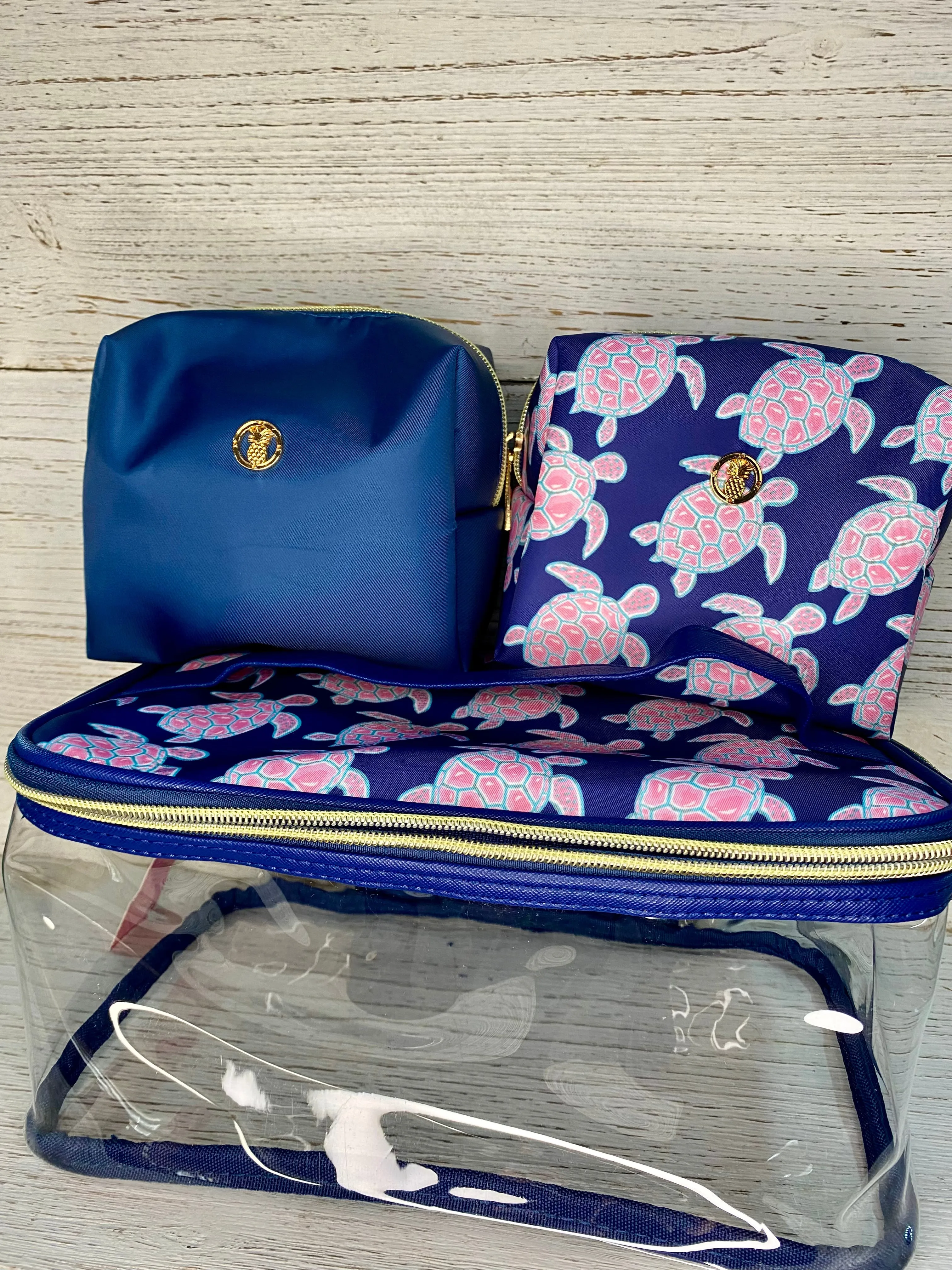 Simply Southern Cosmetic Travel Bag Set in Sea Turtle