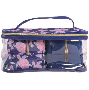 Simply Southern Cosmetic Travel Bag Set in Sea Turtle