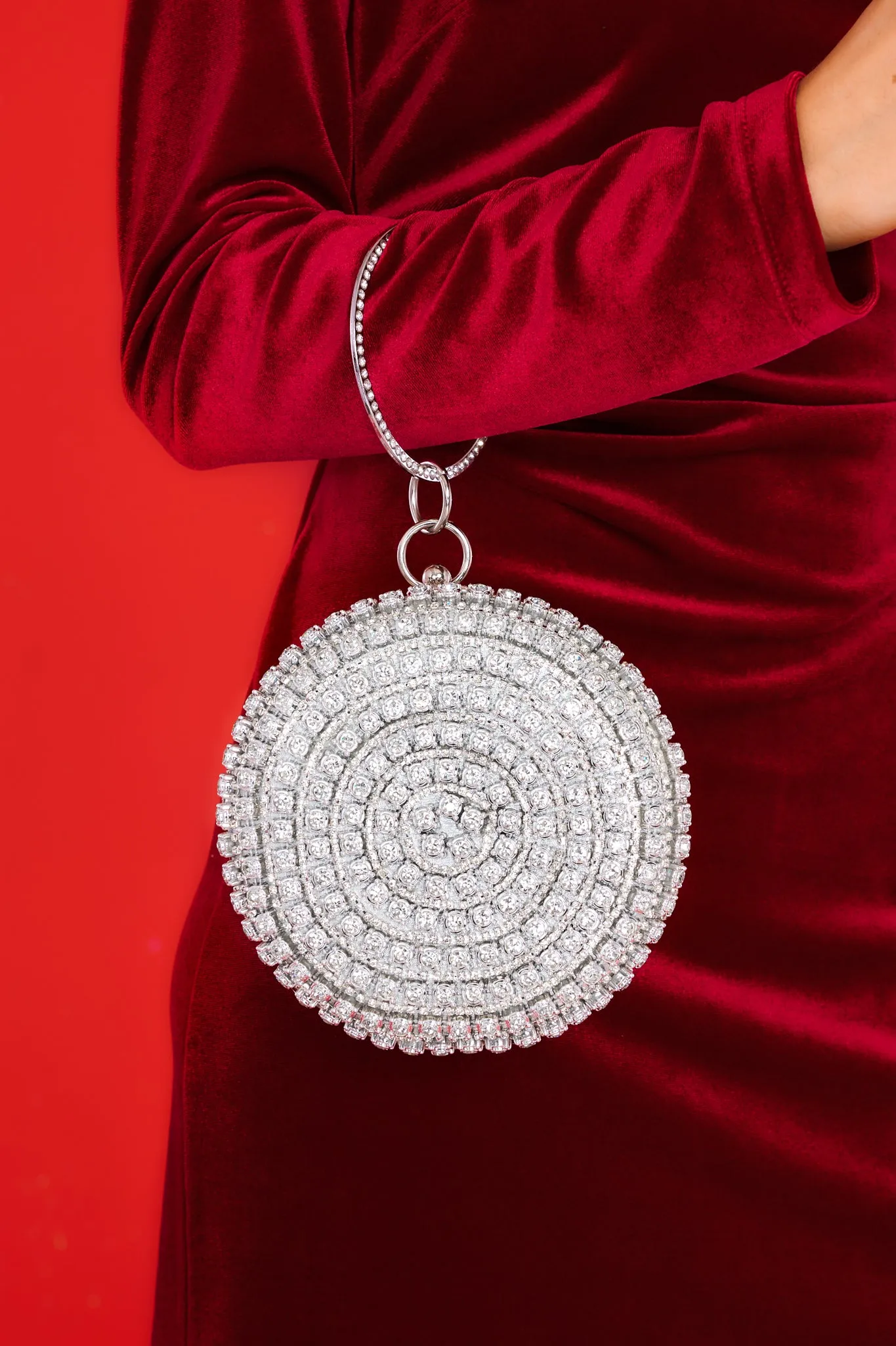 Something Different Round Silver Bag