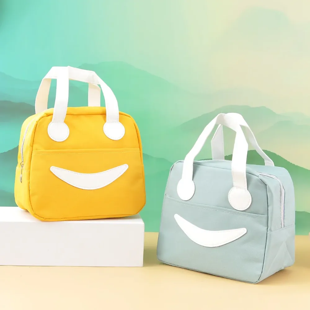 Stylish and elegant smiley lunch bag .