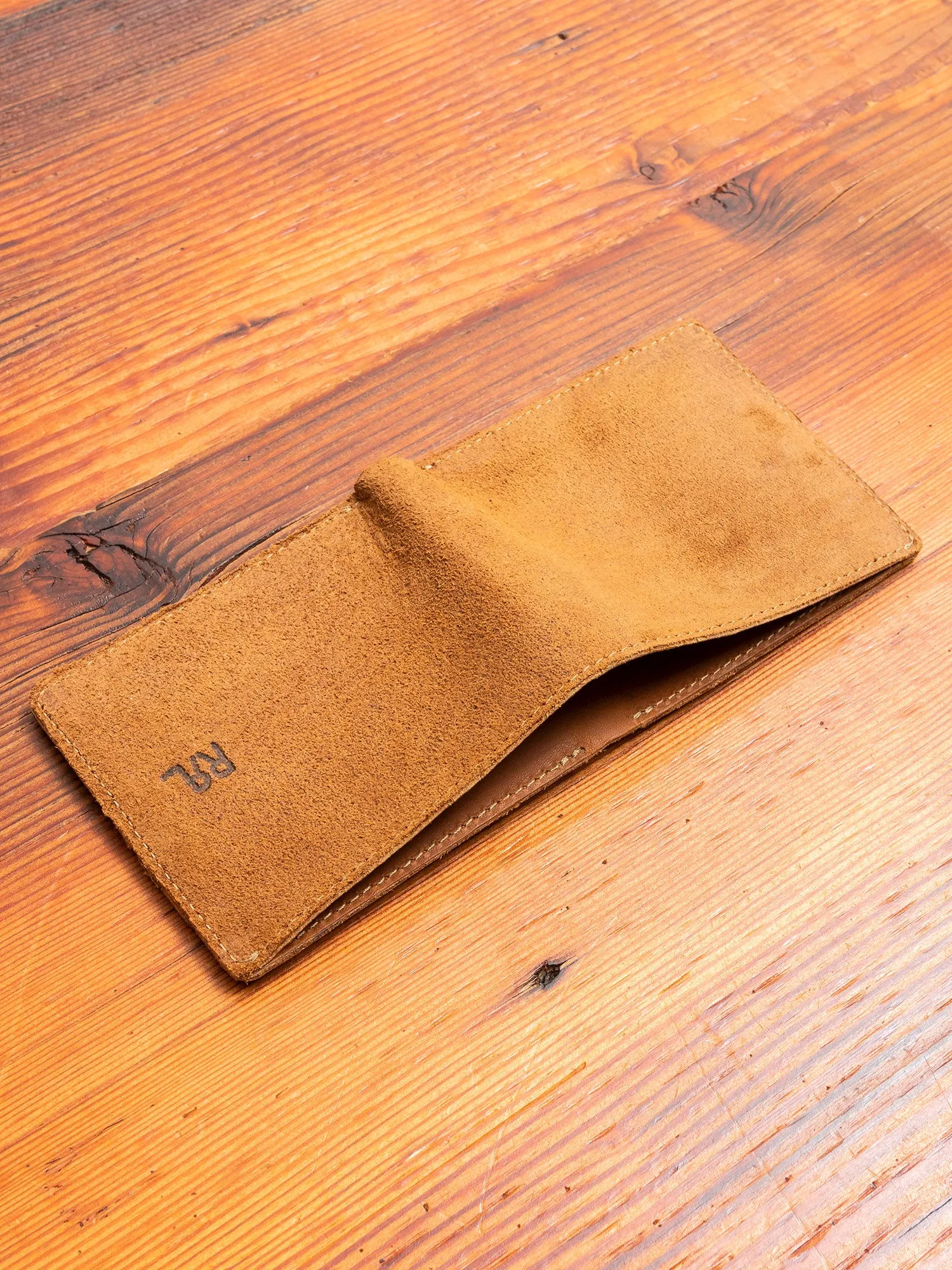 Suede Bifold Wallet in Light Java