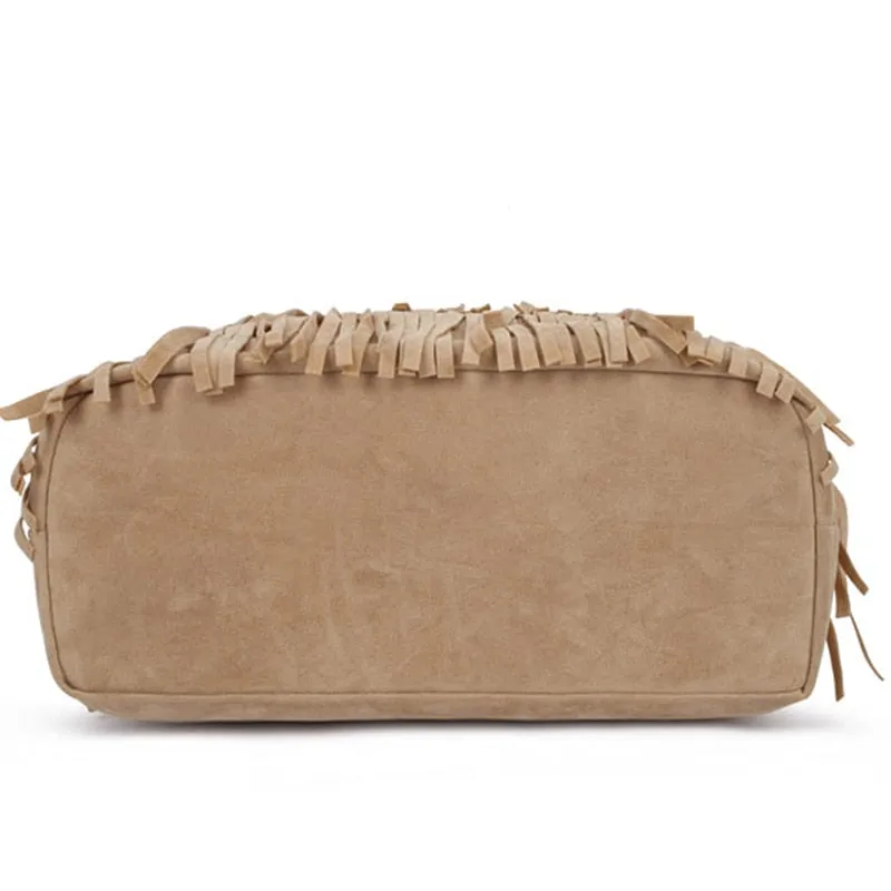 TEEK - Retro Faux Suede Fringe Bolsa Bag