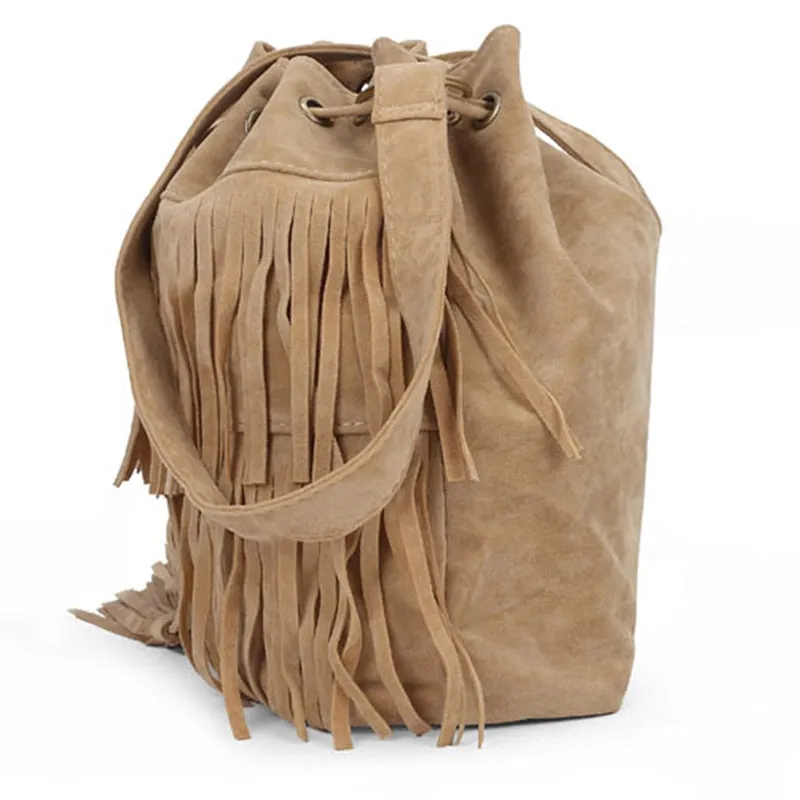 TEEK - Retro Faux Suede Fringe Bolsa Bag