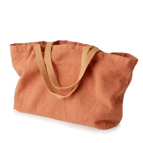 Terracotta Linen Tote Bag