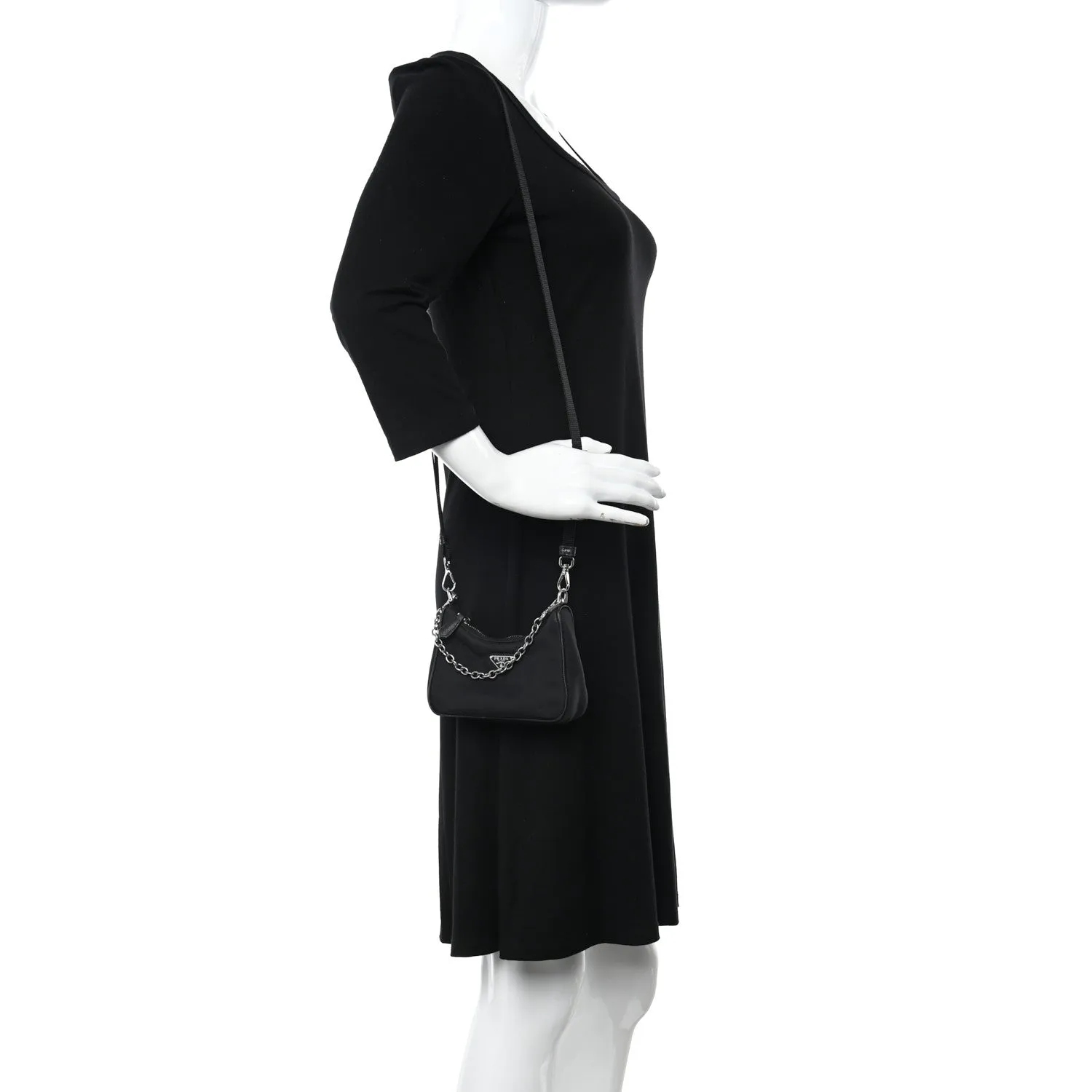 Tessuto Nylon Mini Re-Edition 2000 Shoulder Bag Black