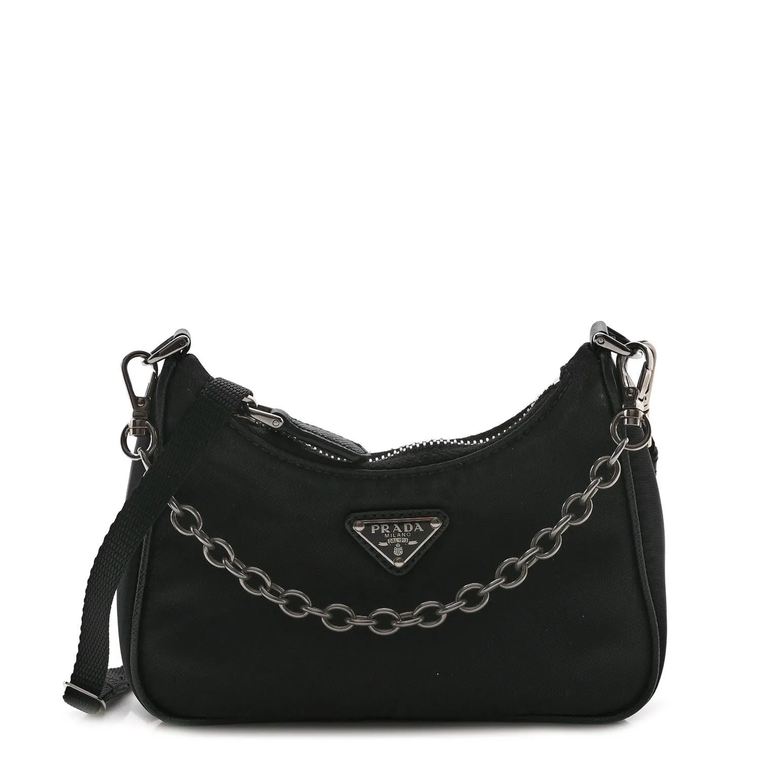 Tessuto Nylon Mini Re-Edition 2000 Shoulder Bag Black