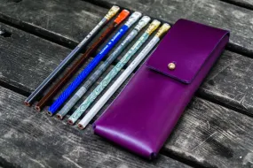 The Charcoal Leather Pencil Case for Blackwing Pencils - Purple