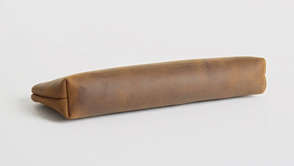 The Pallavi | Handmade Leather Pencil Case - Leather Makeup Bag