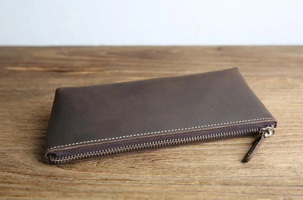 The Pallavi | Handmade Leather Pencil Case - Leather Makeup Bag