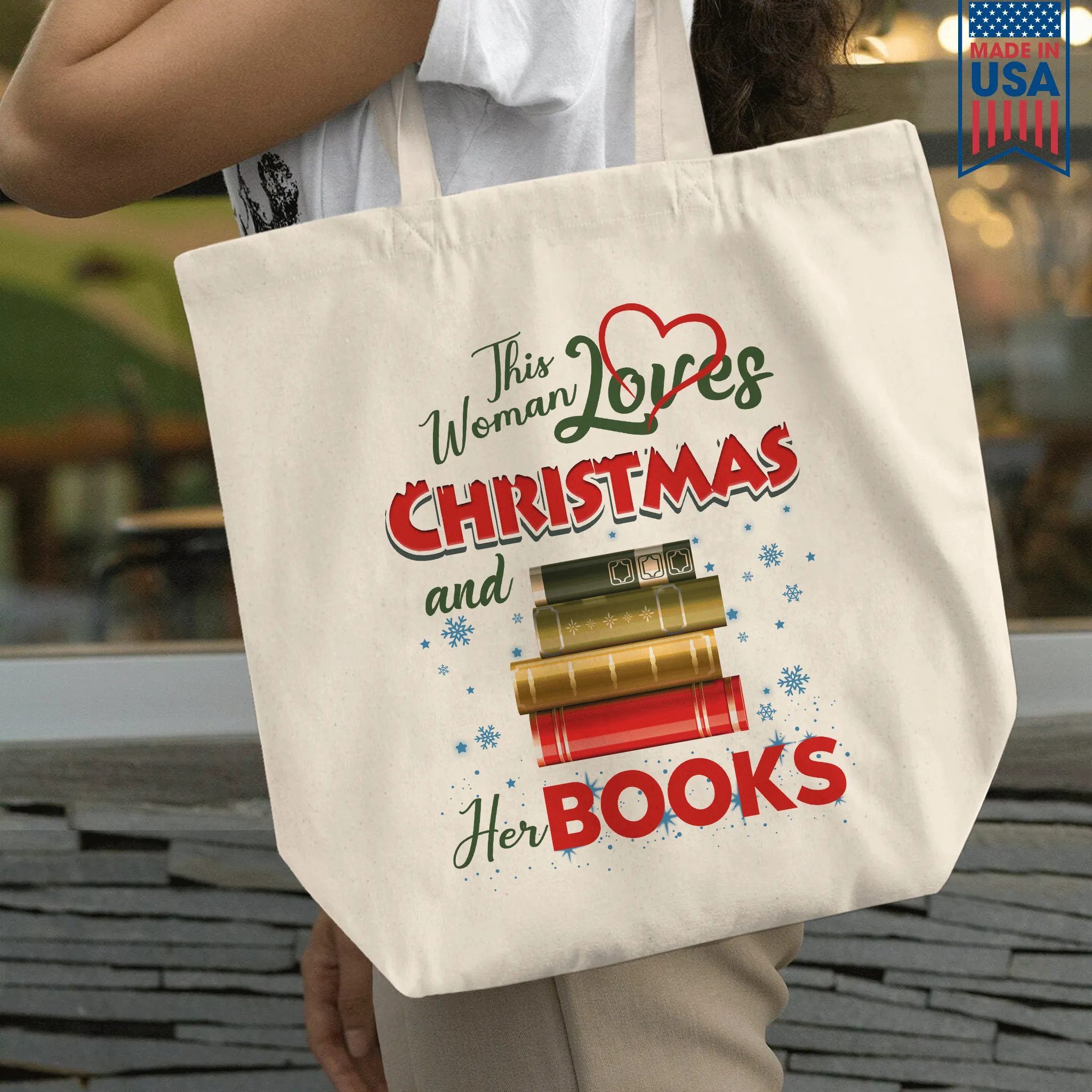 This Woman Loves Christmas And Her Books Book Lovers Gift TBW257