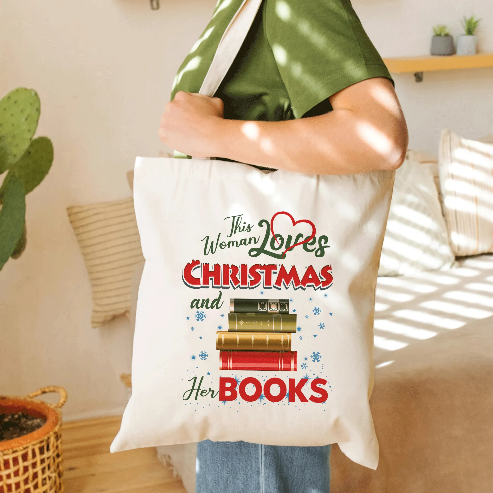 This Woman Loves Christmas And Her Books Book Lovers Gift TBW257