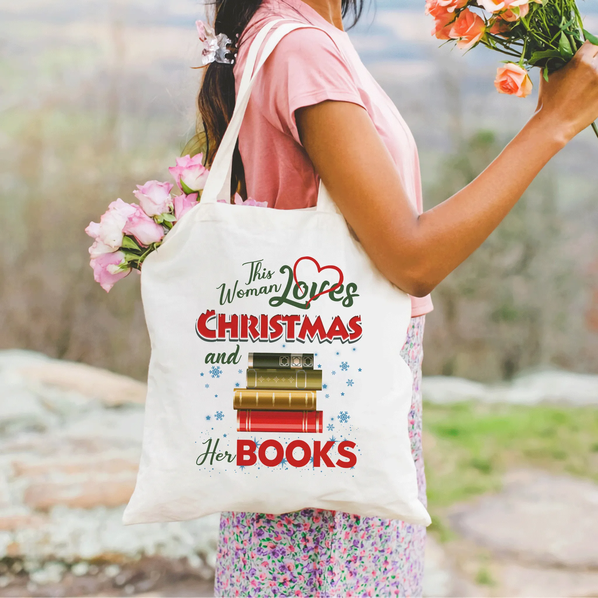 This Woman Loves Christmas And Her Books Book Lovers Gift TBW257