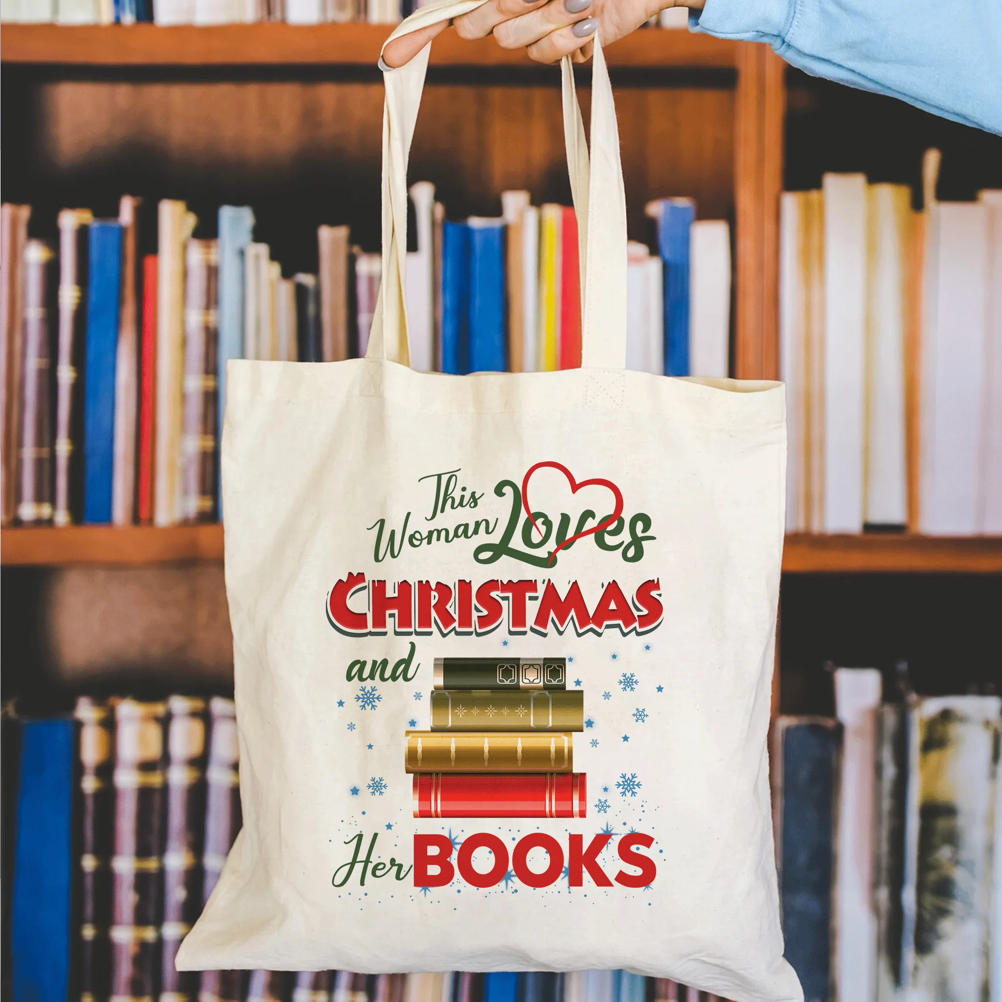 This Woman Loves Christmas And Her Books Book Lovers Gift TBW257