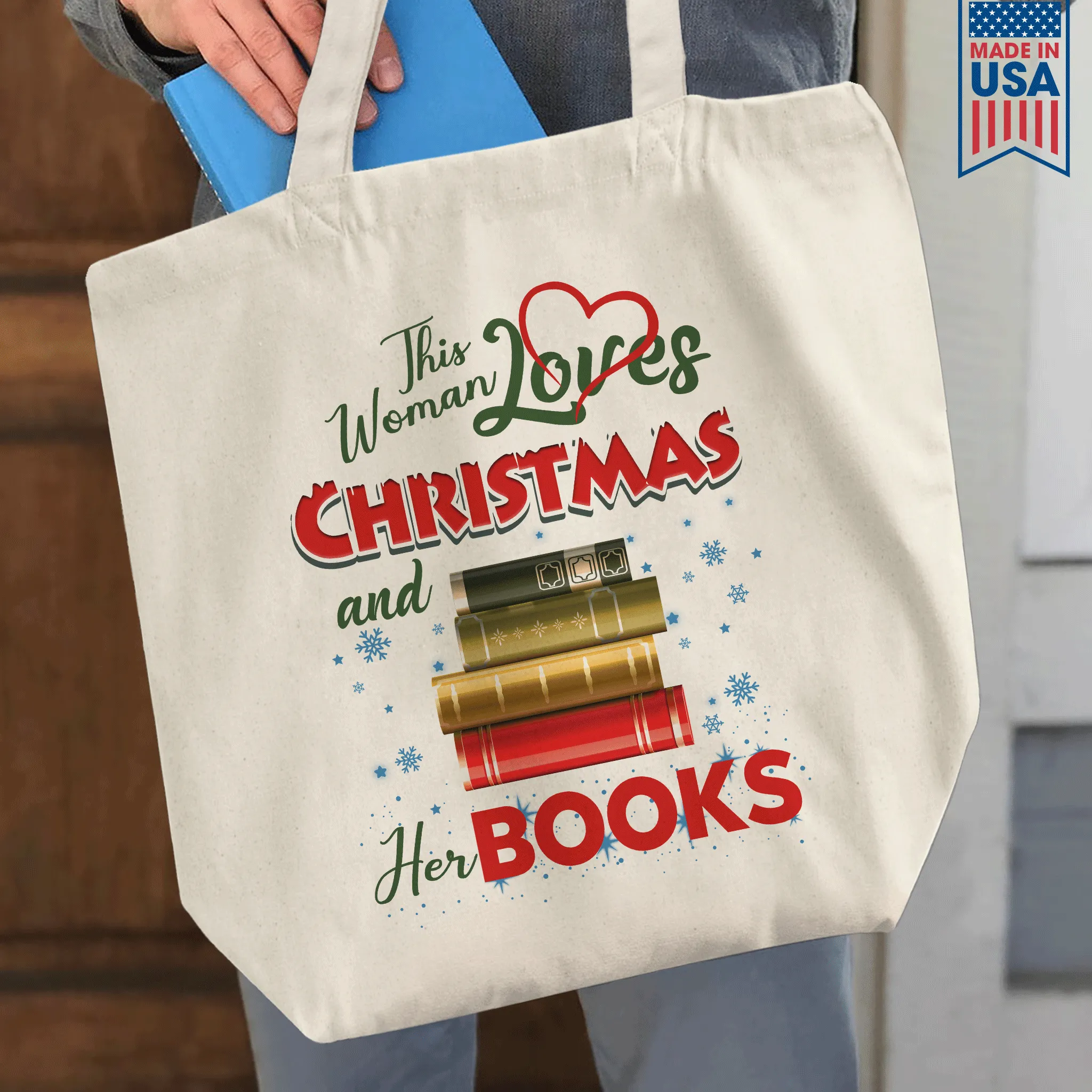 This Woman Loves Christmas And Her Books Book Lovers Gift TBW257