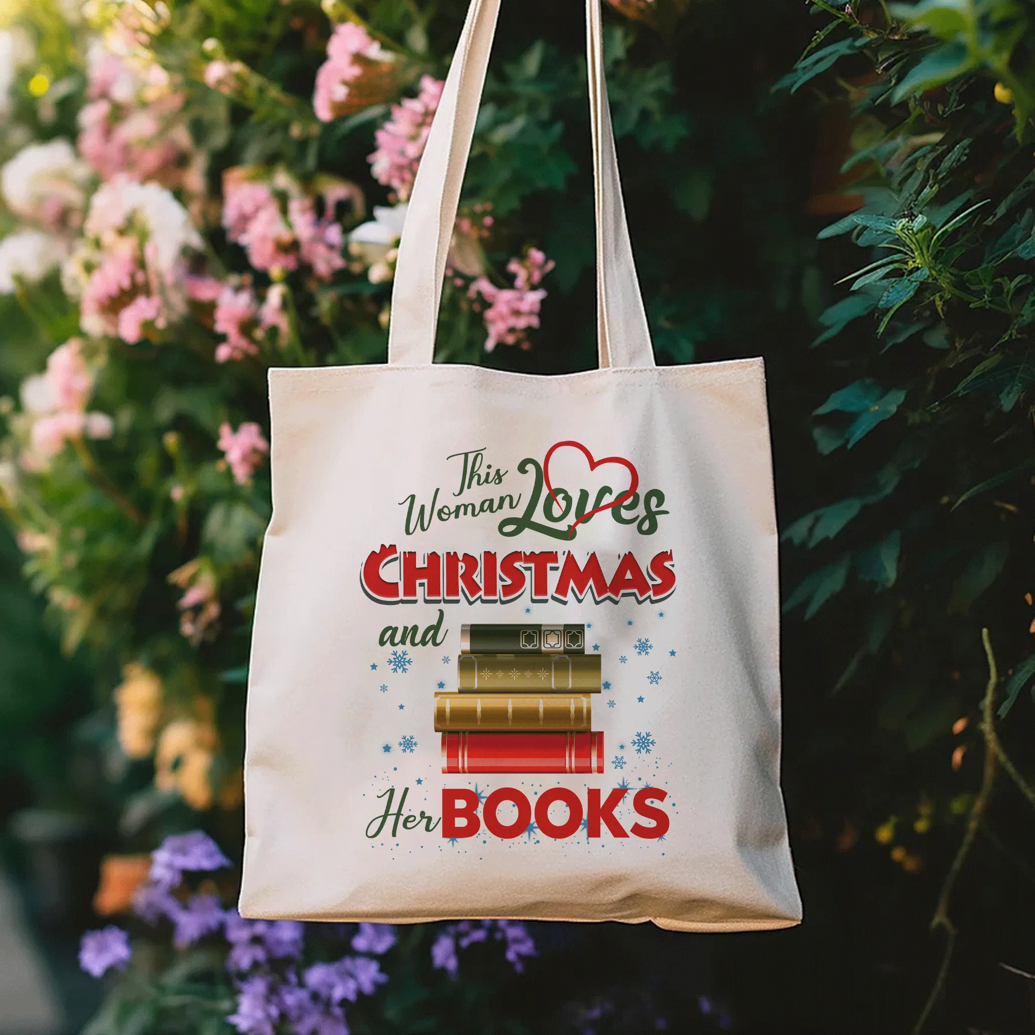 This Woman Loves Christmas And Her Books Book Lovers Gift TBW257