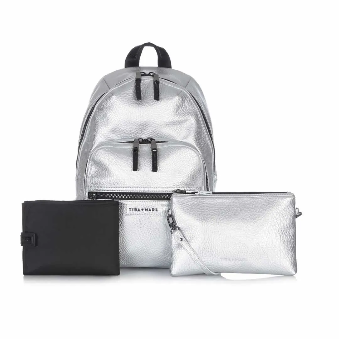 Tiba   Marl Elwood Changing Backpack - Silver