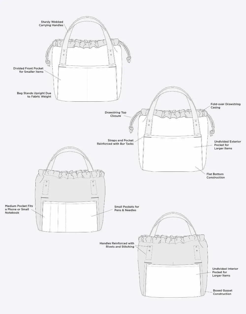 Town Bag Sewing Pattern, Grainline Studio