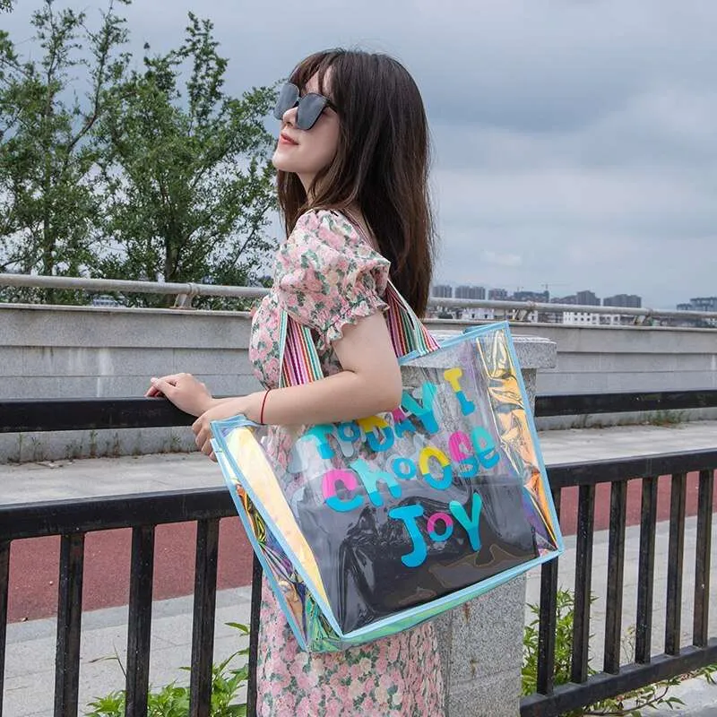 Transparent Holographic Shopping Bag