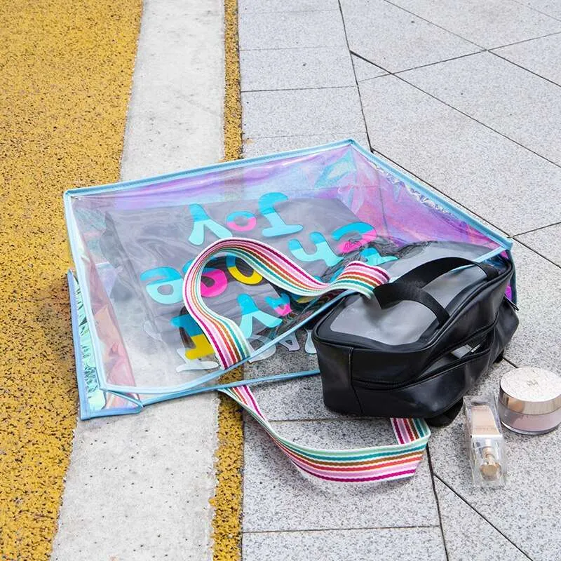 Transparent Holographic Shopping Bag