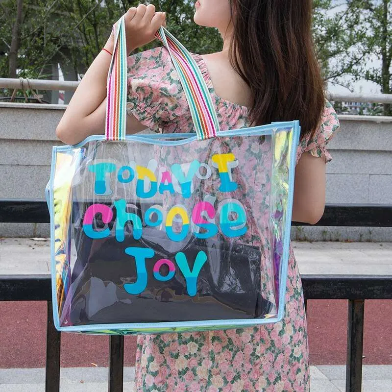 Transparent Holographic Shopping Bag