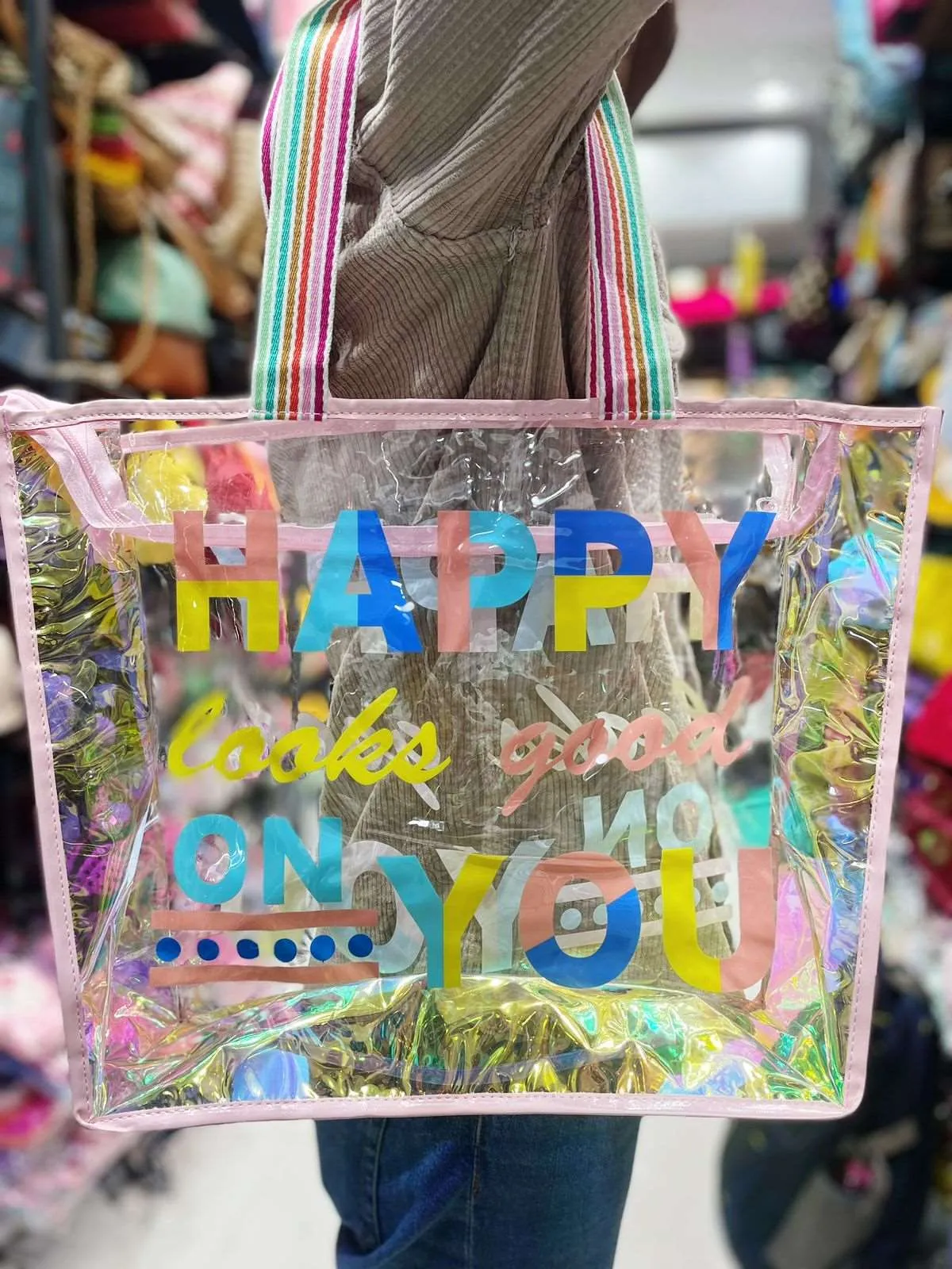 Transparent Holographic Shopping Bag