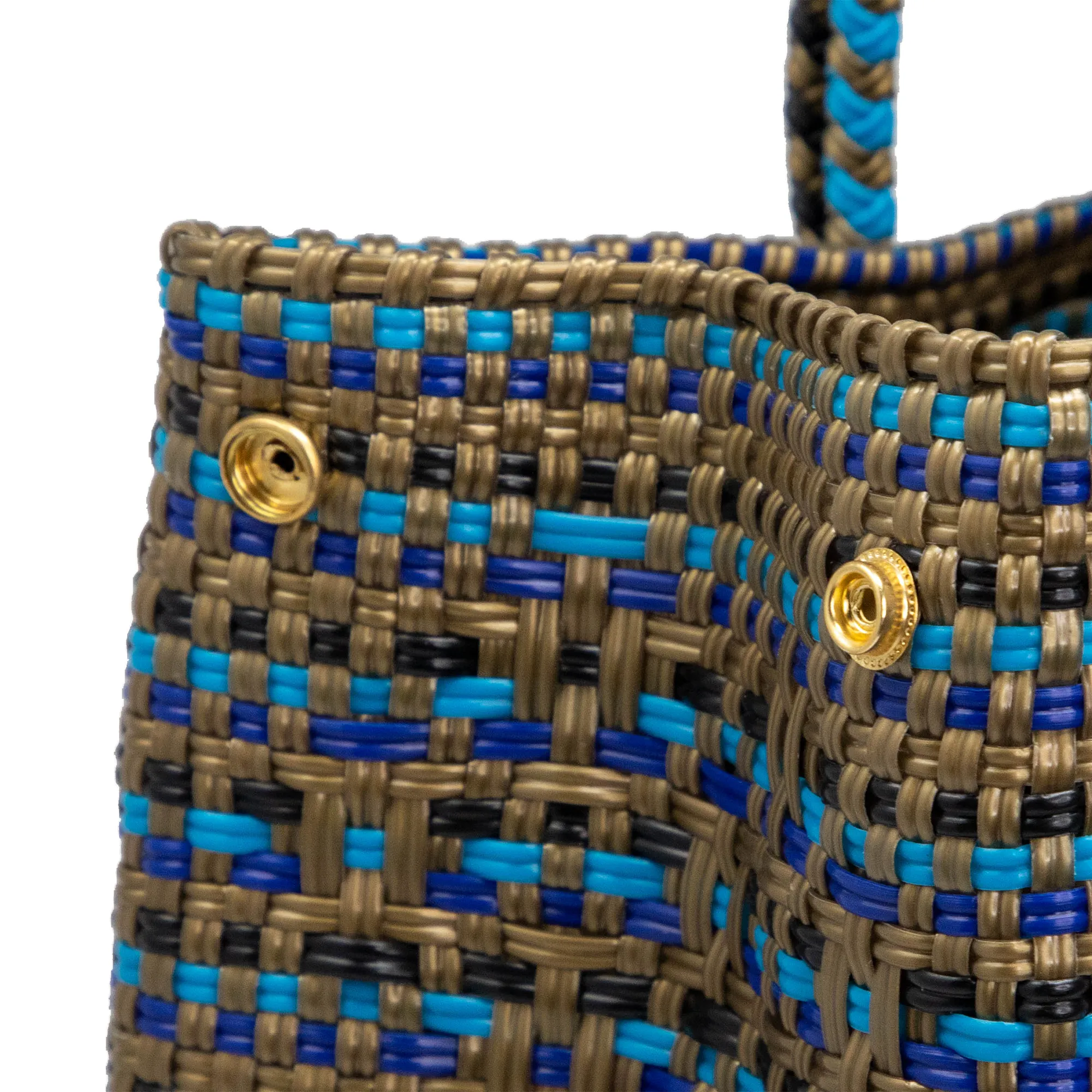 TRAVEL GOLD BLUE TOTE WITH CLUTCH