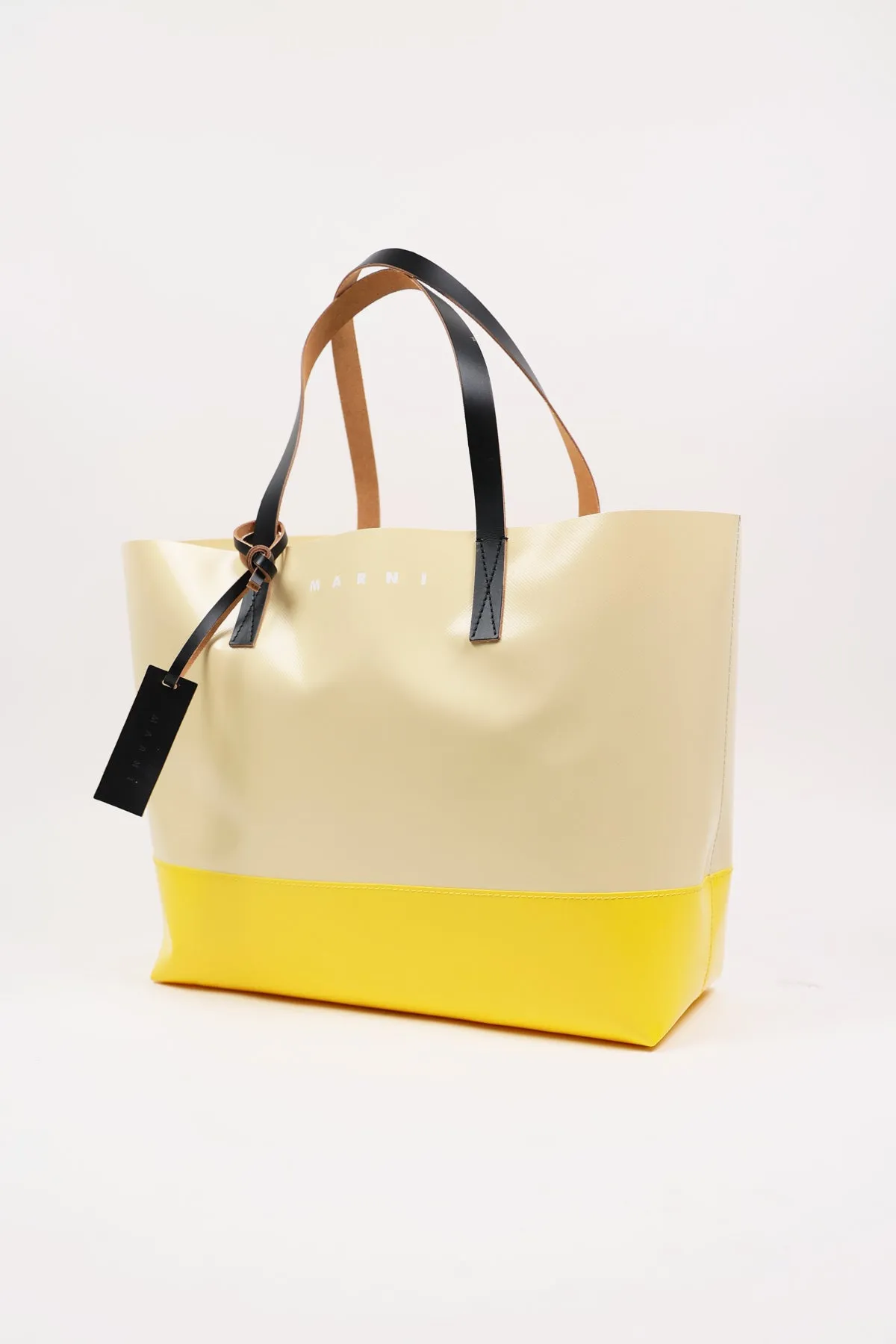 Tribeca Shopping Bag - Yellow/White