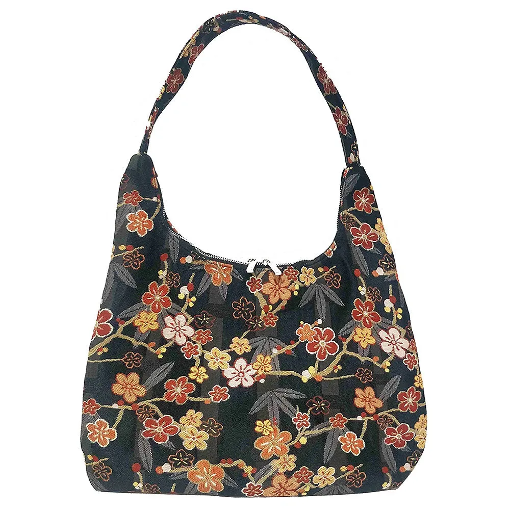 Ume Sakura Tapestry Hobo Shoulder Bag