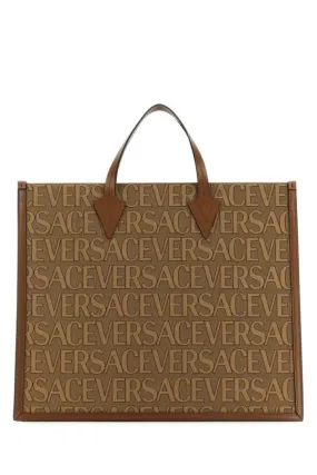 VERSACE | Embroidered canvas Versace Allover shopping bag