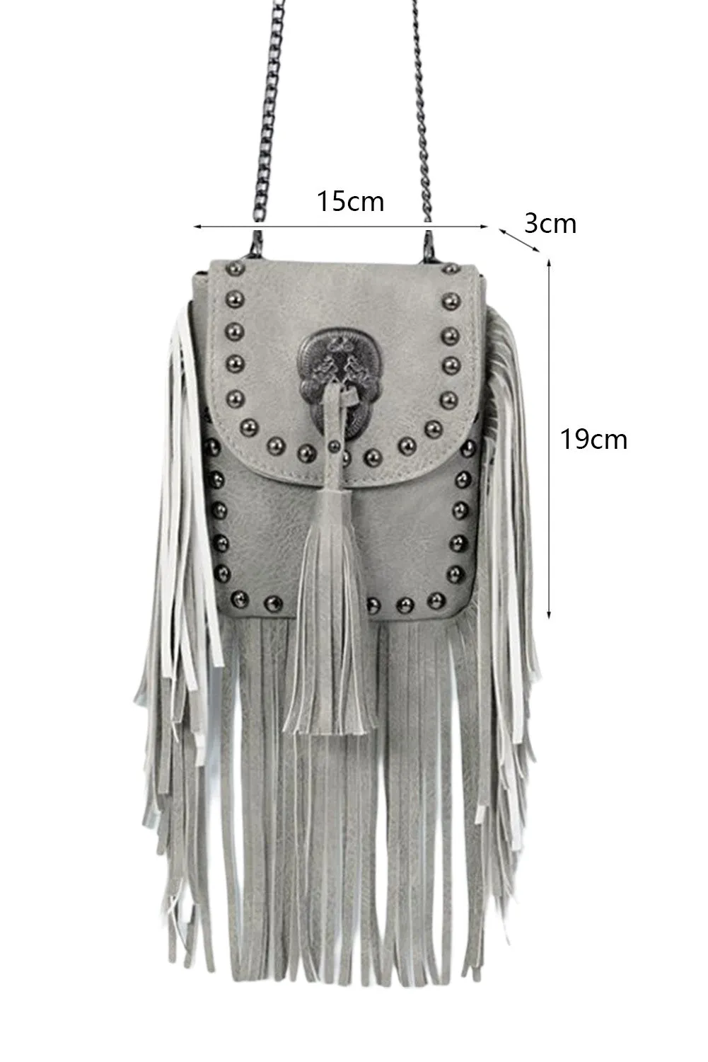 Vintage Tassel Rivet Single Shoulder Bag