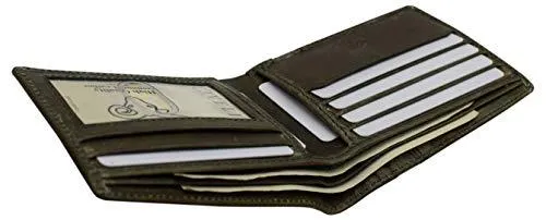 Wallet for Men’s - Genuine Leather Slim Bifold RFID Blocking Packed in Stylish Gift Box USA Series RFID60HU