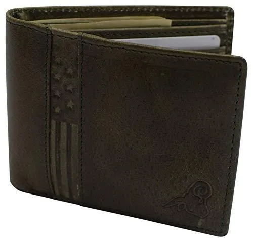 Wallet for Men’s - Genuine Leather Slim Bifold RFID Blocking Packed in Stylish Gift Box USA Series RFID60HU