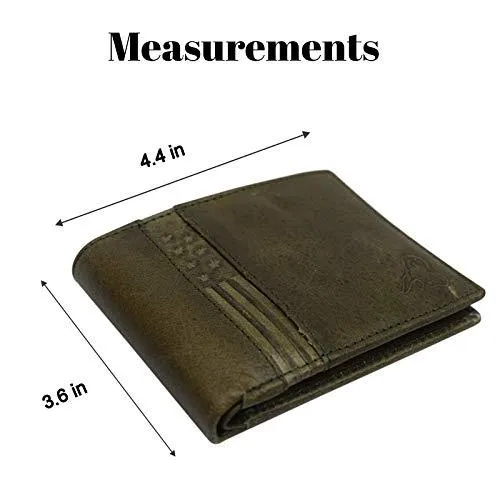 Wallet for Men’s - Genuine Leather Slim Bifold RFID Blocking Packed in Stylish Gift Box USA Series RFID60HU