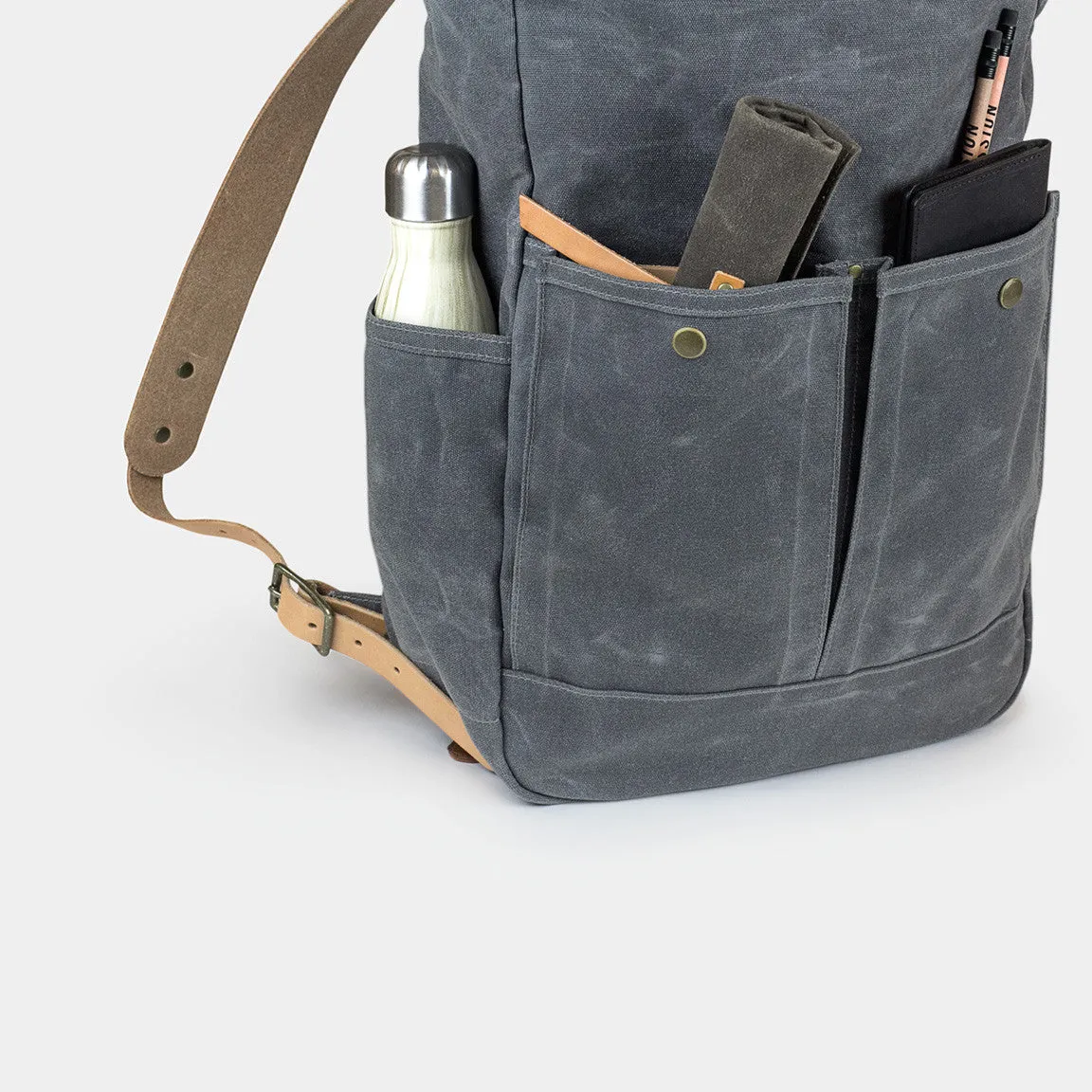 Waxed Canvas Roll Top Backpack