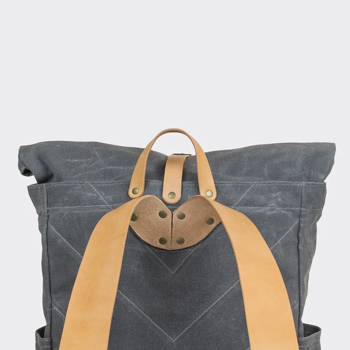 Waxed Canvas Roll Top Backpack