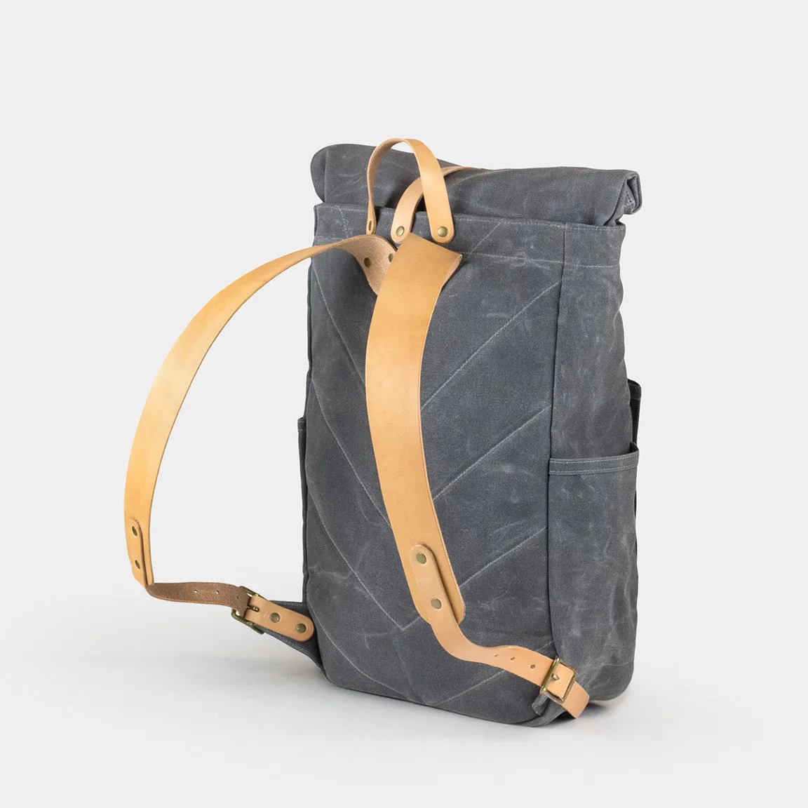 Waxed Canvas Roll Top Backpack