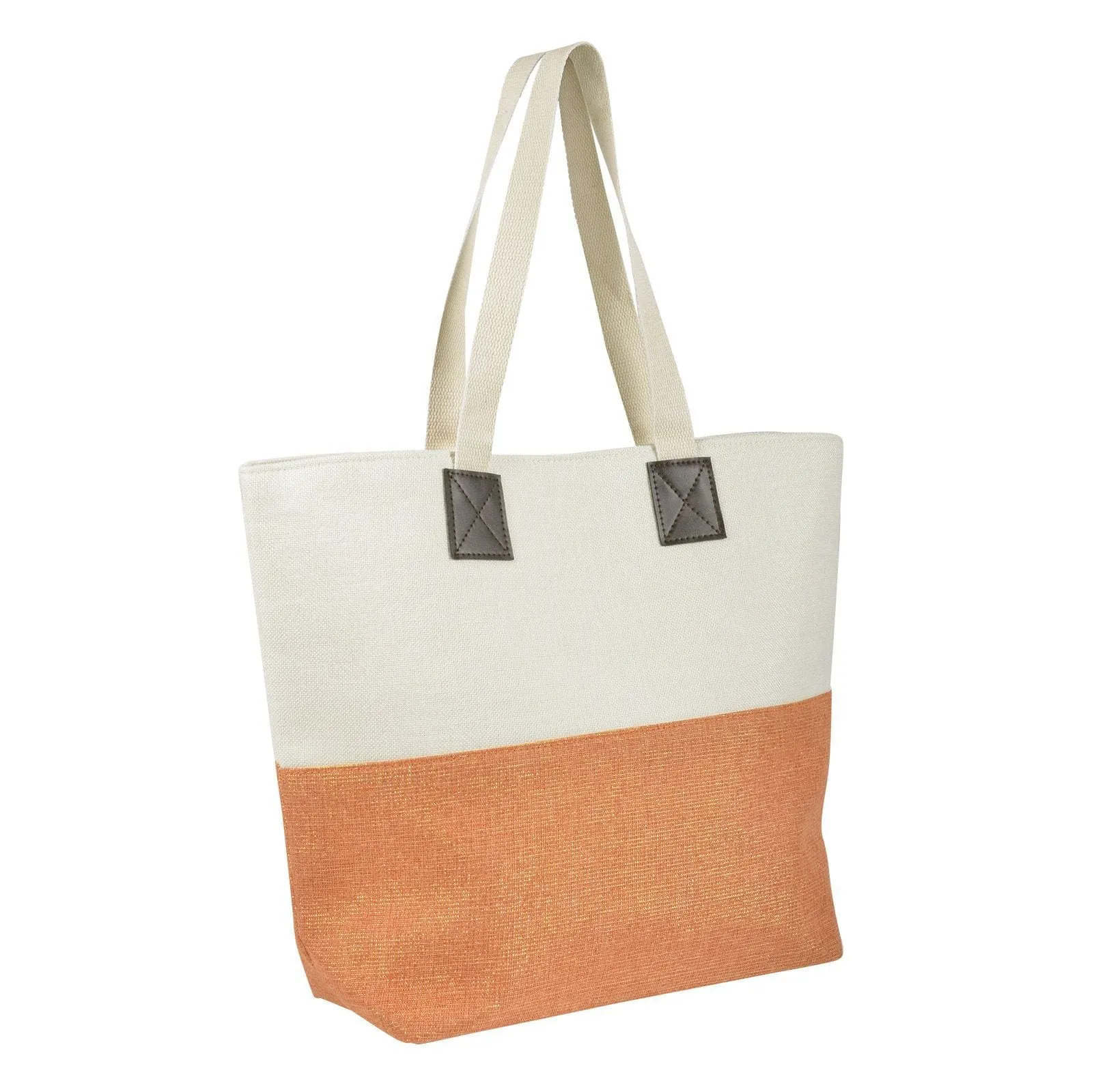 Womens Shimmer Canvas Beach Shoulder Shopping Bag Tote