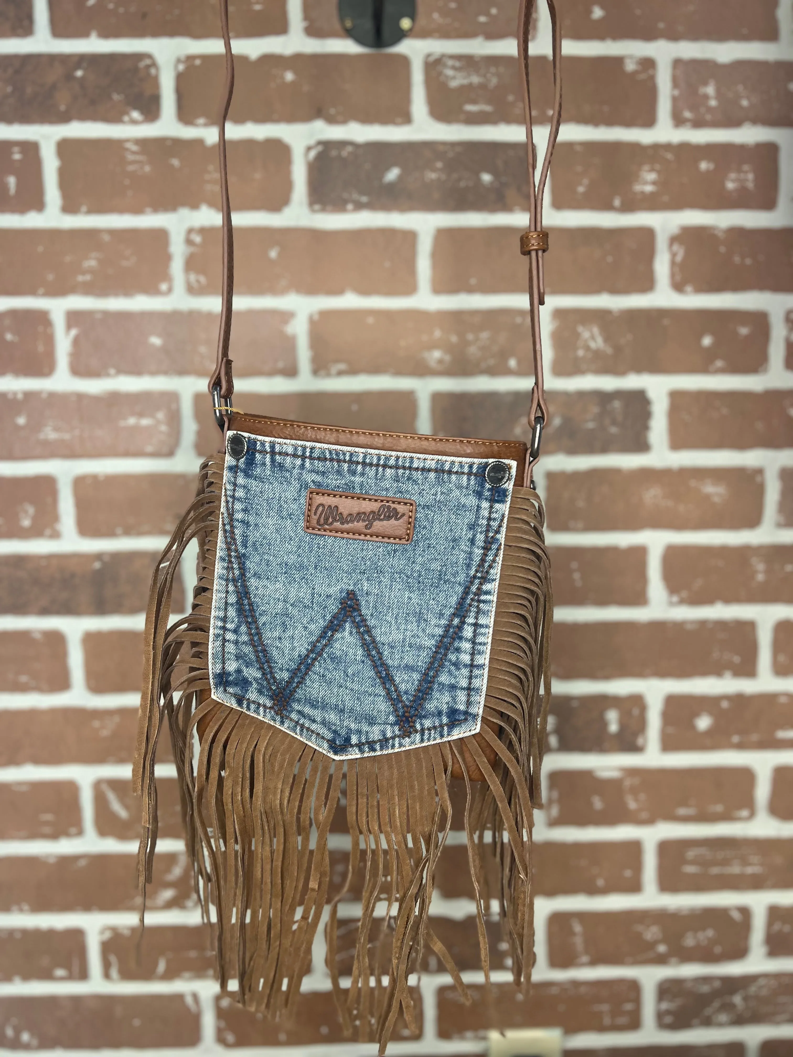 Wrangler Leather Fringe Jean pocket Bag